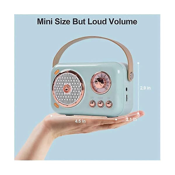 Bærbar Bluetooth-højttaler med mikrofonsæt, Vintage Bluetooth-højttaler til hjemmet (blå)