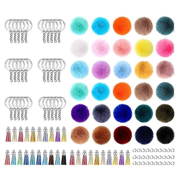 Färgglada Pom Pom-nyckelringar för DIY-hattar, skor, väskor och accessoarer