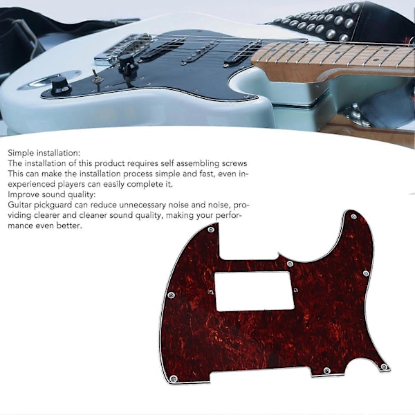 Plektrumskydd för Gitarr PVC Anti-Rep Dekorativ Ljudreducering Gitarrskyddsplatta för Fender Telecaster Röd