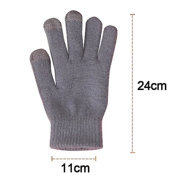 Kvinnors stickade vinterhandskar Cashmere stickade kvinnor Höst och vinter Varma tjocka handskar Pekskärms skidhandskar Coffee