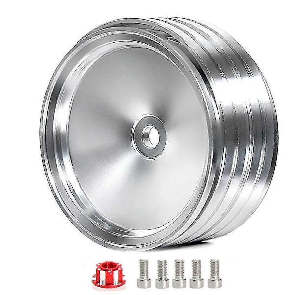 4 st/set 1,9 tums retro spegelhjulnav i metall för SCX10 -4 RC bilmodifieringstillbehör Universal Silver B