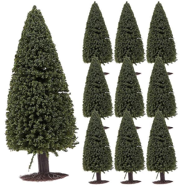 10 st Miniatyr Tallar Modell Grön Landskap Baserade Cederträd