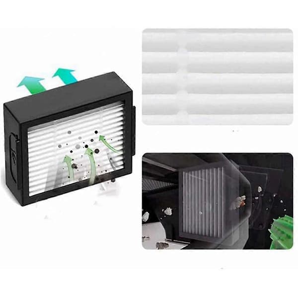 Sivuharjat HEPA-suodattimet iRobot-sarjoille i7 i7+ e5 e6 robo baffle
