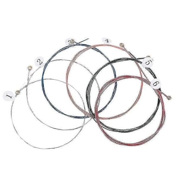 6 stk. Ekstra Let Farverig Belægning Phosphor Bronze Akustisk Guitar Streng Udskiftning