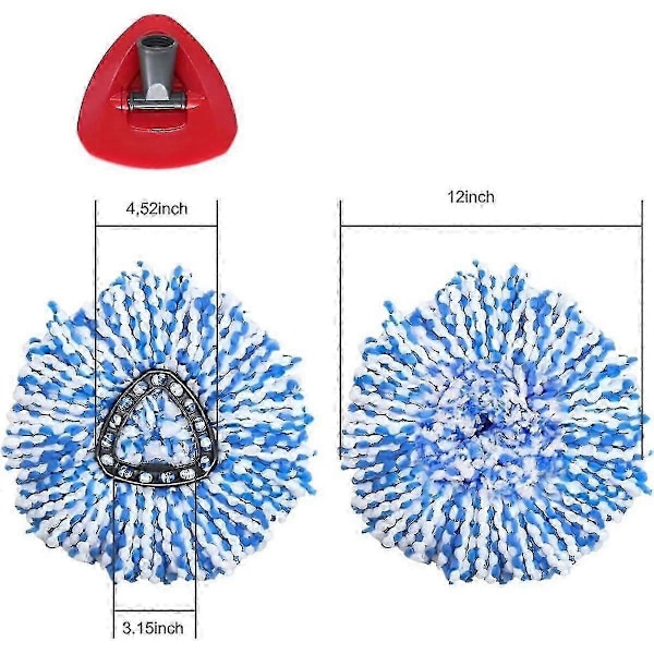 Mopin Vaihto-osa yhteensopiva O Rinse Clean Microfiber 2-säiliöjärjestelmän kanssa, Vaihda pyörivällä moppipohjalla