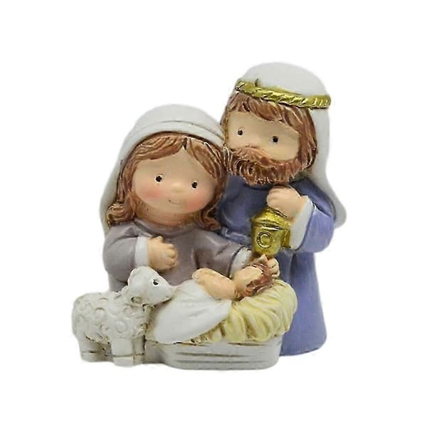 Julkrubba Set Harts Födelsestatyer Ornament Religiös Dekor