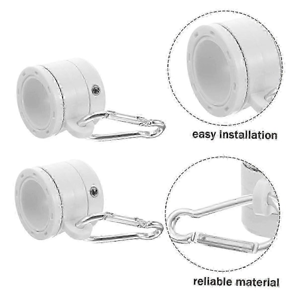 8 st Plast Flaggstångsringar med Lager 360 Graders Roterande Anti-Wrap Flaggmonteringsring för 0.76-1.0 Tum Flaggstång, B