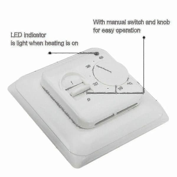 Elektrisk gulvvarme termostat temperaturkontrollbryter + sensor kabel A