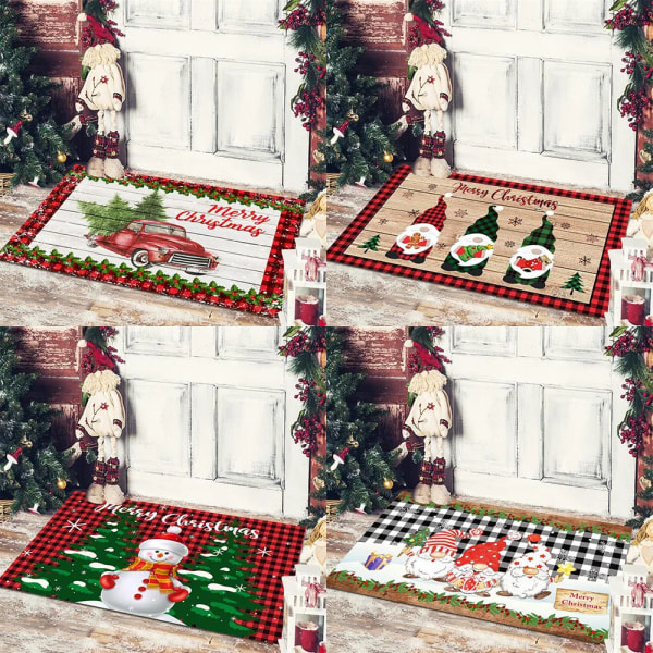 Jul Jul Golvmatta Jultomte Snowman Entré Balkong Halkfri Absorberande matta God Jul Golvmatta Gott Nytt År style 2 40×60cm