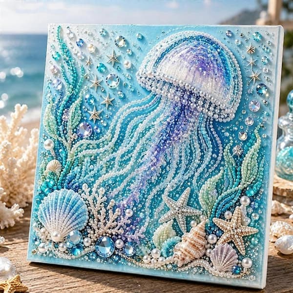 Ocean Tema Perlekunst DIY Sæt Perle Dot Art Sæt til Voksne Begyndere DIY Havliv Diamant-Kunst Sæt til Boligindretning DOLPHIN