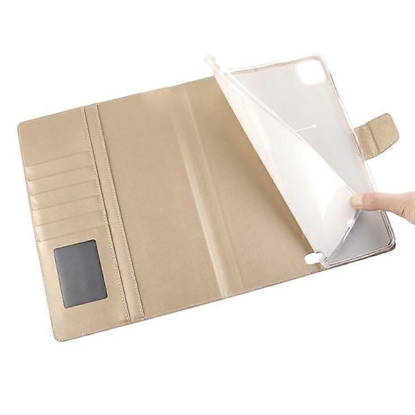 HANMAN Mill Series Kompatibel med iPad Pro 11-tommer (2018) / (2020) / (2021) / iPad Air (2020) / (2022) Stødsikkert PU Læder Cover Champagne