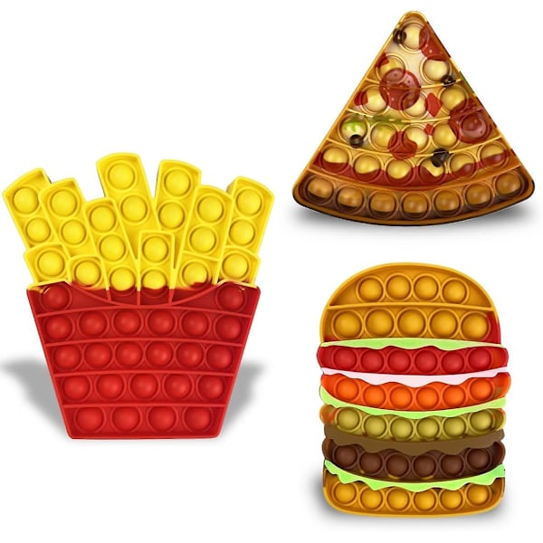 3-pack Pop Fidget Leksakspaket Mat Sensoriska Leksaker För Barn Pojkar Flickor Småbarn Julstrumpa Fyllmedel Fest Favörer Gåvor Stresslindring