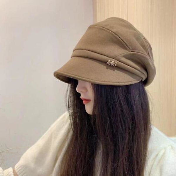 Kvinnor Newsboy Peaked Basker Cap Varm Visir Hat Ny Kvinna Newsboy Cabbie Basker Cap Basker Hattar Newsboy Hattar