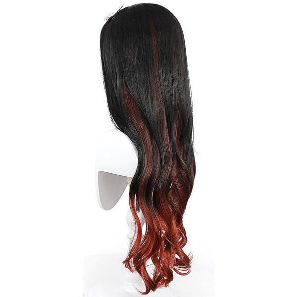 Anime Kamado Nezuko Cosplay Party Peruk Kimetsu No Yaiba Long Gradient lockigt hår Peruk presenter
