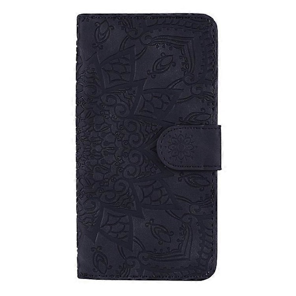 Imprint Mandala Kukka Jalusta Lompakko Nahkakotelo Suojakuori Yhteensopiva Samsung Galaxy A50/A50s/A30s:lle Black