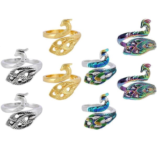 Hækleringe til spændingsflettede strikkeringe Farverig ringform Retro stil 1,8x2x2cm 8 stk