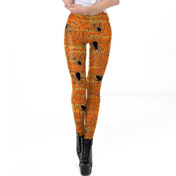 Halloween leggingsit naisille Hauskat graafiset joustavat housut style 1 XL