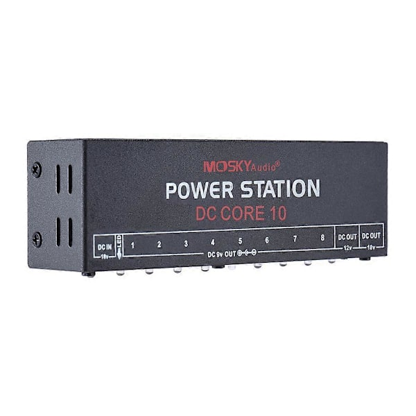 Mini Strömförsörjningsstation 10 Isolerade DC-utgångar för 9V 12V 18V Gitarrpedaler med Strömkablar