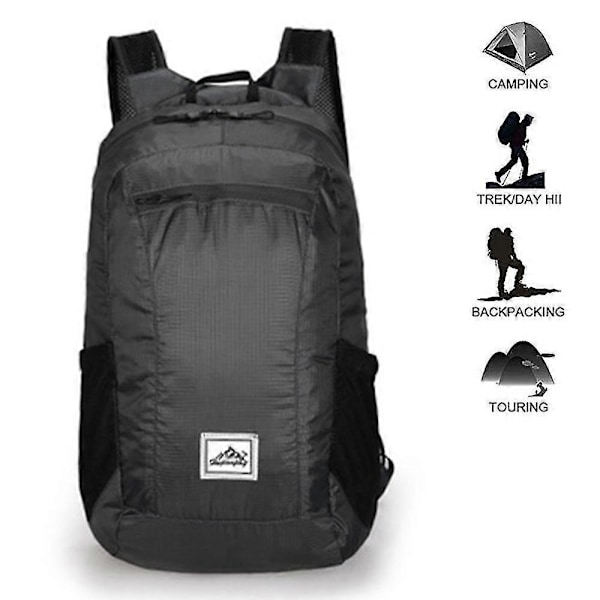 Vikbar Ryggsäck Lättviktig Rucksack 20l, Vattenresistent För Vandring, bl TSG