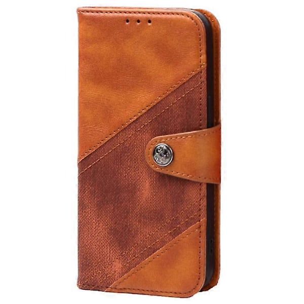 Kompatibelt Skal för Samsung Galaxy A55 5G, skarvad PU-läder magnetisk stängning plånboksfodral Brown