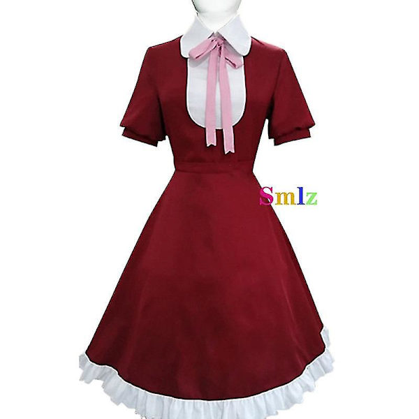 Alice Cosplay Anime Bungo Herrelösa hundar Kostym Röd Klänning Peruk Kvinnor Flickor Jul Röd Set set and wig M