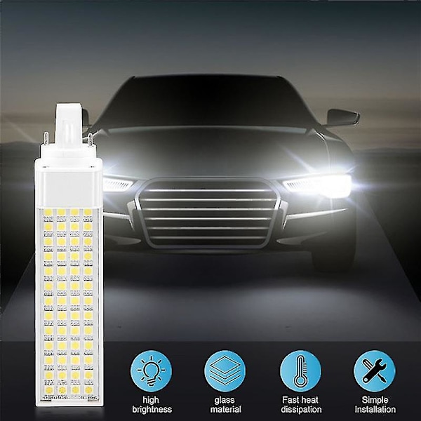 Pære 52 5050 Smd Led G24 8w 220v Hvid Bil Sidelygte Lampe