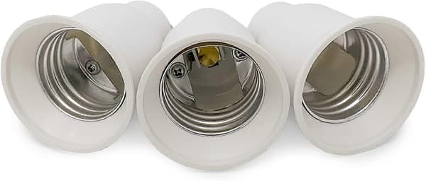 Pakk Lampesokkeladapter Hvit GU10 til E27 Sokkeladapter for Lavenergi Halogen LED-lyspære