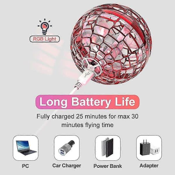 Mini Drone, Drone for Barn Ball Leker LED Lysende Flygende Leker Gaver Orb for Gutter