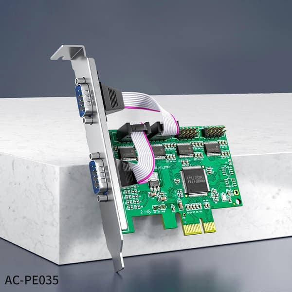 Pcie til to serielle porte RS232 interface industriel kontrol computerudvidelse