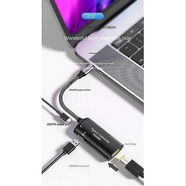 Dc7909 Hona Till Typ-c Multifunktionsadapterkabel Stöd Pd3.0 100w För Laptop Ström Dc Konvertering