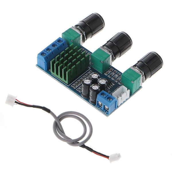 DC12-24V Dubbelkanal Digital o TPA3116D2 80W x 2 Diskant Bas Förstärkare