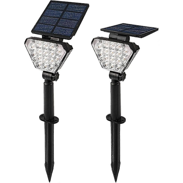 Solcellsdriven Spotlight Utomhus Trädgård Landskapsbelysning, 2st Led Landskapsbelysning Trädgård Solcellsdriven Spotlight Utomhus Ip65 Vattentät Gångbelysning Trädgård Pa