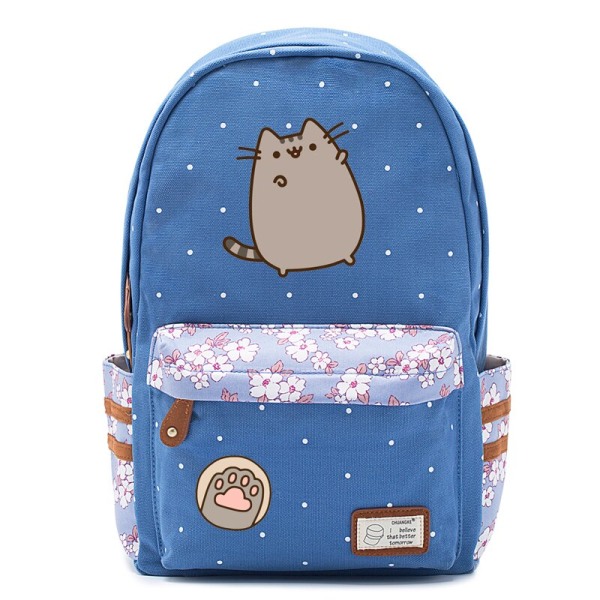 Fat cat mochila sød lærredstaske kawaii rygsæk ungdoms skuldertaske style 10