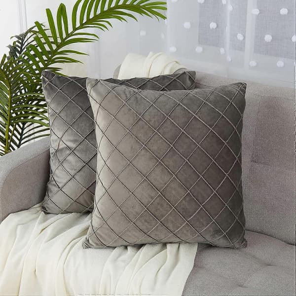 Dekorative pudebetræk, ternet, geometrisk jacquard, broderede pudebetræk til sofa, soveværelse, 45 x 45 cm