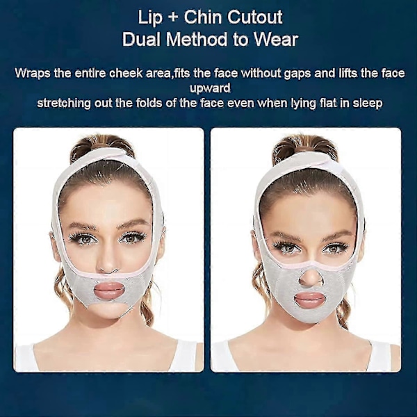 Skönhetsmask för ansiktsformning under sömn, återanvändbara V-linjeformande masker, V-linje lyftmask för ansiktsbantning - Dubbelhakreducerare