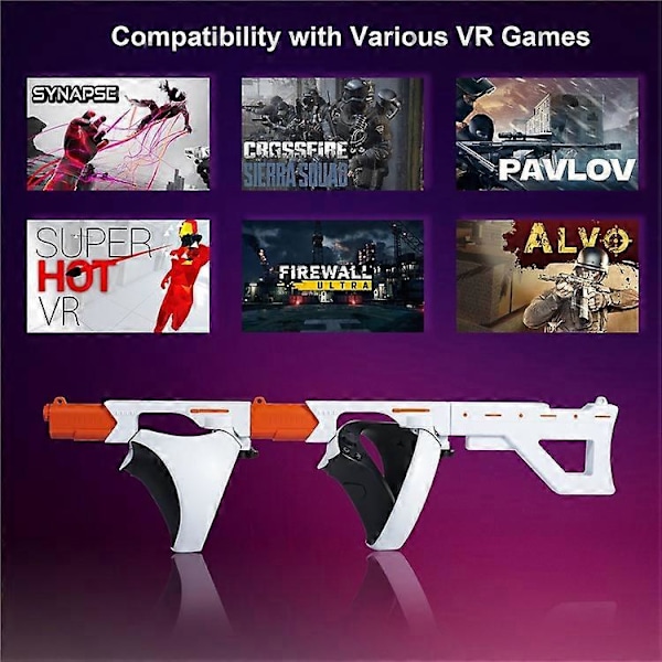 DEVASO Kompatibel För Sony PS VR2 Controller Pistolkolv VR Spelgrepp Fodral VR Headset Ersättningsdelar White