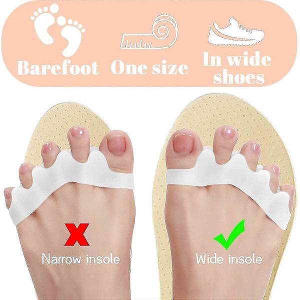 2 Paria Silikonivarvaserottimia, Varpaiden Suojaus, Hallux Valgus -Korjaus
