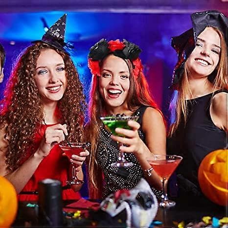 Hodeskalle Halloween Web Hodebånd, Blomsterhodebånd Heksehatt Hodebånd Cosplay Demon Hodebånd