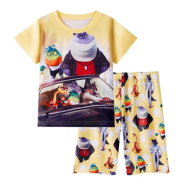 Bad Guys Cartoon Pyjamas Barn Pojkar Kortärmade Shorts Pyjamas Set Yellow 6-7 Years
