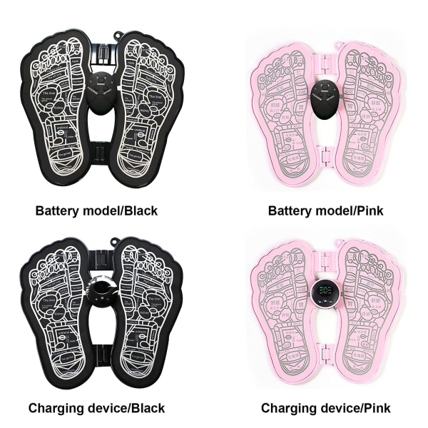 Ems Bioelectric Akupunktsmatta Massagematta Fotmuskelstimulator Akupunktsmatta Förbättra blodcirkulationen Lindra smärta Pink Charging Device