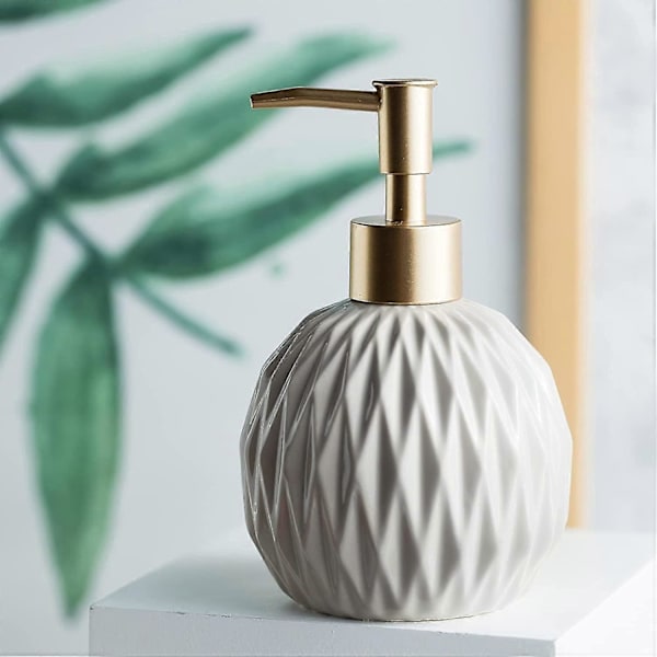 Såpedispenser til kjøkken, sjampodispenser til bad, pumpedispenser, elegant håndsåpedispenser til dusj, 400 ml (khaki)