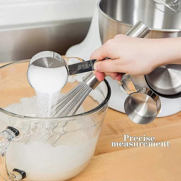 Mätkoppar och måttskedar Set, 12 delar rostfritt stål mätkoppar