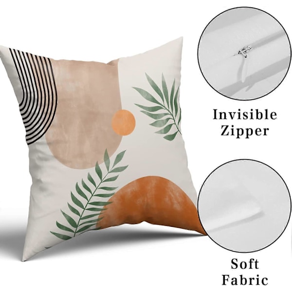 Mid Century Modern Pynteputetrekk Abstrakt Boho Putetrekk Geometrisk Minimalistisk Dekorativt Putetrekk 45x45 cm Sett med 4 for Sofa Hjem Sofa