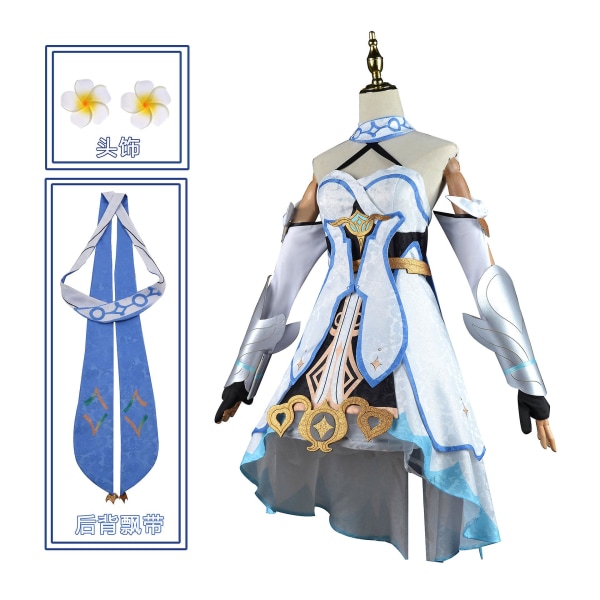 Peli Genshin Impact Lumine Cosplay -asu Anime Cosplay Halloween -asut Naisten Venti-asu Täysi set univormu S