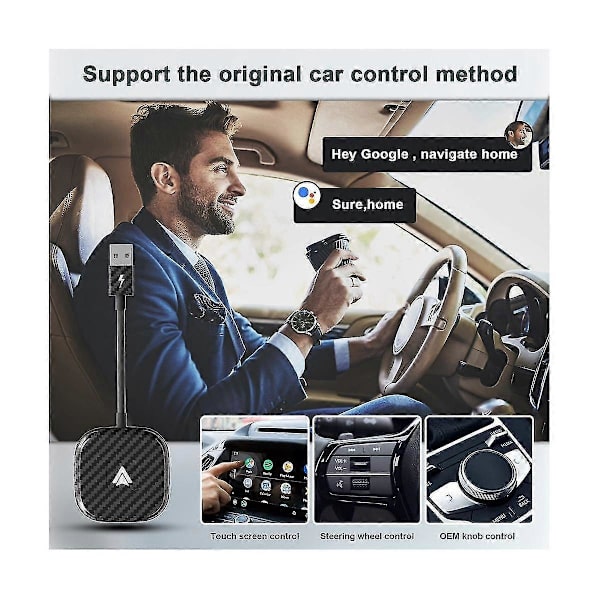 Kablet til trådløs Android Auto Dongle, Trådløs Android Auto Adapter, Plug Play 5G BT USB Bil AI Boks