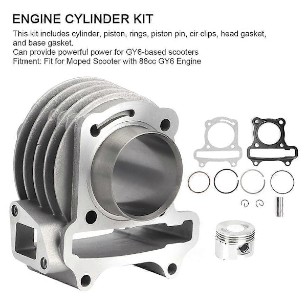Motorcylinder-rekonstruktionskit med kolvringsstiftpackning Moped Scooter Passar för GY6 80CC
