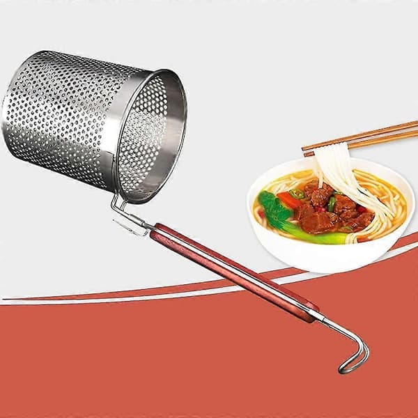 3 Pakker Mesh Pastakurv Med Trehåndtak Rustfritt Stål Mesh Sil For Pasta, Nudler, Dumpl GFT