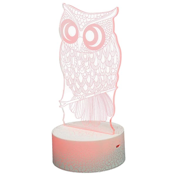 Sovrum Uggla Dekor Lampa 3D Stereoskopisk USB-driven Färgskiftande 1 Set