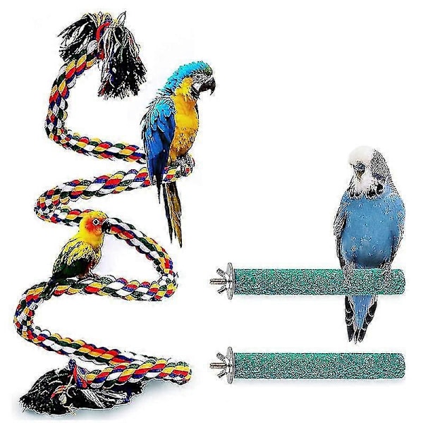 Fågelpinne Ställning Fågelrep Pinne Fåggleksaker 1 st För Parakiter Cockatiels, Conures, Macaws, Lovebirds