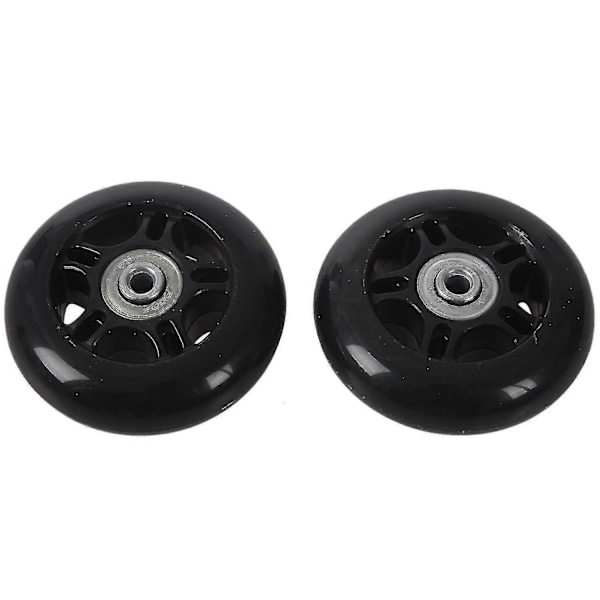 2-set 64x18mm Hjul för Resväska/Inline Utomhusskridskor Ersättningshjul Svart Y